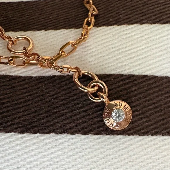 Henri Bendel Rose Gold Black Marble Conic Pendant Necklace 32” - Picture 4 of 7